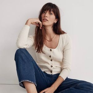 XS Madewell scoopneck cardigan sweater